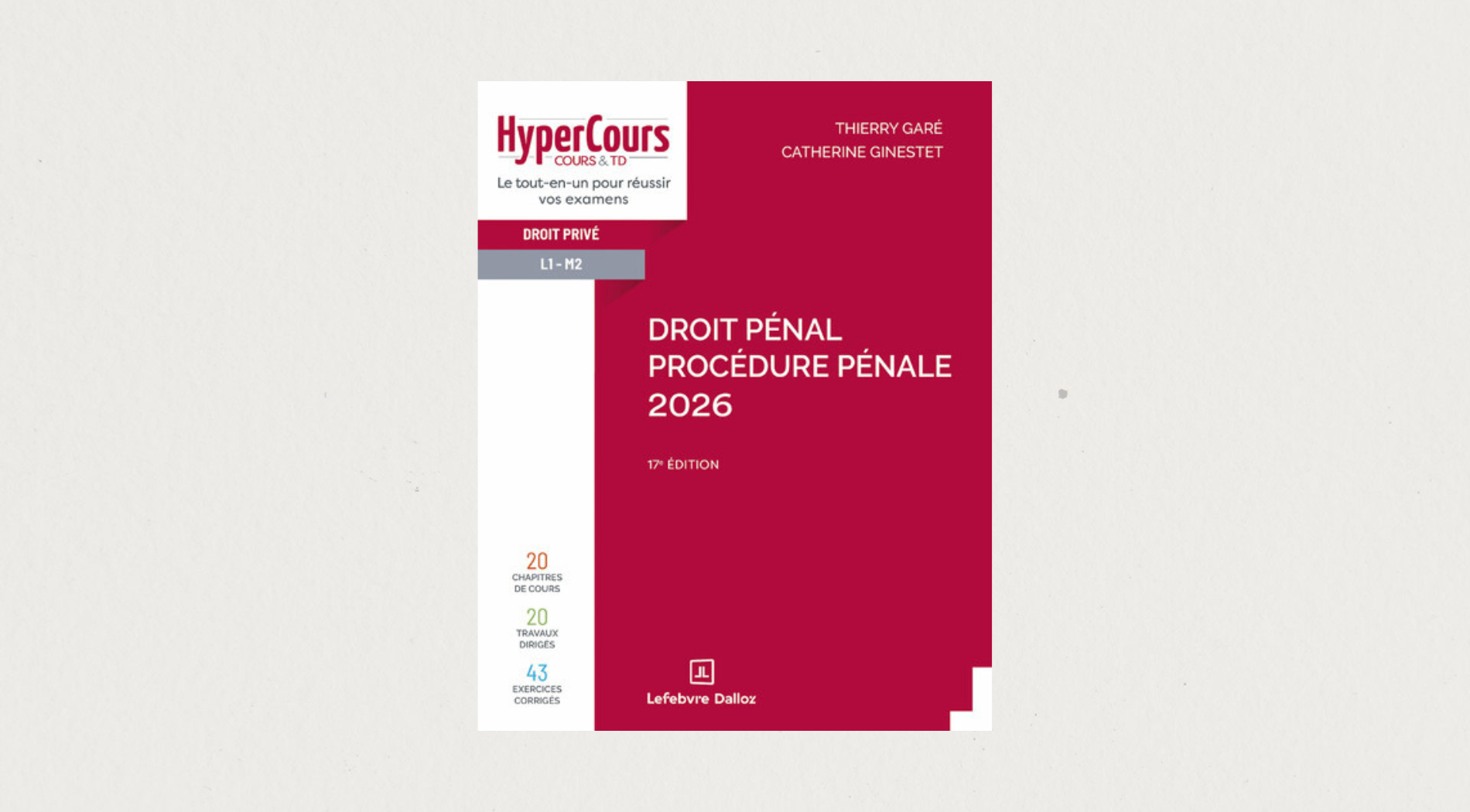 Illustration de l'article Droit pénal procédure pénale 2026 - 17e éd. Dalloz